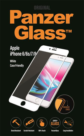 PanzerGlass - edzett üveg tok, barátságos iPhone 8/7 / 6S / 6 készülékhez, fehér