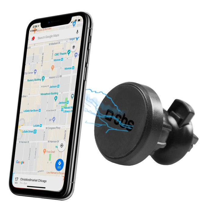 SBS - Autótartó, mágneses, klipszes, fekete