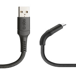 SBS - Kábel UNBREAKABLE - USB / USB-C (1m), fekete