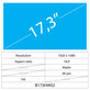 17.3 LCD Fat Matt 40 pin Full HD
