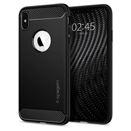 Spigen - Ügy Rugged Armor - iPhone XS Max, fekete