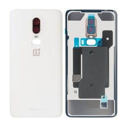 OnePlus 6 - Elem Fedél + Kameraüveg (Silk White) - 1071100109 Genuine Service Pack