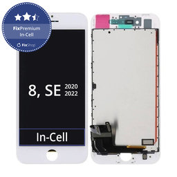 Apple iPhone 8, SE (2020), SE (2022) - LCD Kijelző + Érintő Üveg + Keret (White) In-Cell FixPremium