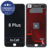Kijelző In-Cell iPhone 8 Plus, Black, Érintőüveg kerettel, FixPremium
