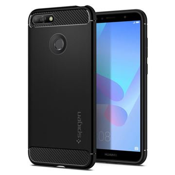 Spigen - Masszív páncél tok a Huawei Y6 2018-hoz, fekete