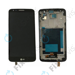LG G2 D802 - LCD Kijelző + Érintőüveg + Keret (Fekete)