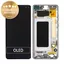 Samsung Galaxy S10 Plus G975F - LCD Kijelző + Érintőüveg + Keret (Prism Black) - GH82-18849A, GH82-18857A, GH82-18834A Genuine Service Pack