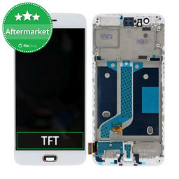 OnePlus 5 - LCD Kijelző + Érintőüveg + Keret (White) TFT