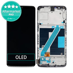 OnePlus 5T - LCD Kijelző + Érintőüveg + Keret (Black) OLED