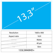 13.3 LCD Slim Matt 40 pin HD+