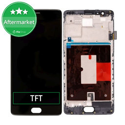 OnePlus 3T - LCD Kijelző + Érintőüveg + Keret (Black) TFT