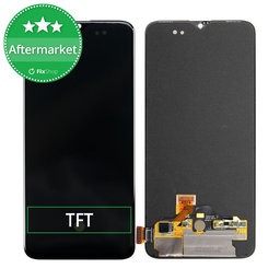 OnePlus 6T - LCD Kijelző + Érintőüveg + Keret (Black) TFT