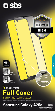 SBS - Edzett Üveg Full Cover - Samsung Galaxy A20e, fekete