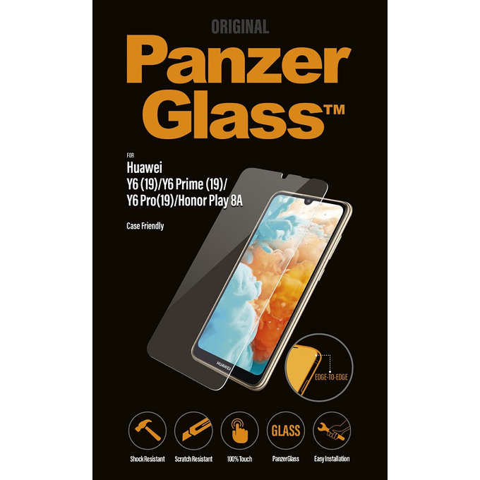 PanzerGlass - Edzett Üveg Case Friendly - Huawei Y6, Y6 Pro, Y6 Prime 2019, Honor Play 8A, transparent