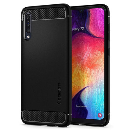 Spigen - Masszív páncél tok Samsung Galaxy A50-hez, fekete