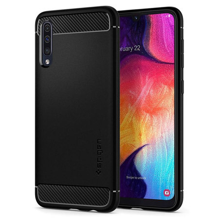 Spigen - Masszív páncél tok Samsung Galaxy A50-hez, fekete