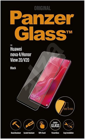 PanzerGlass - edzett üveg a szélektől a Huawei Nova 4-ig / Honor View 20 / V20, fekete