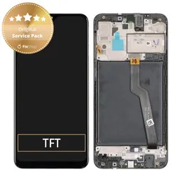 Samsung Galaxy A10 A105F, M10 M105F - LCD Kijelző + Érintőüveg + Keret (Black) - GH82-20227A, GH82-20322A Genuine Service Pack