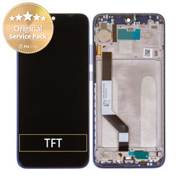 Xiaomi Redmi Note 7 - LCD Kijelző + Érintőüveg + Keret (Neptune Blue) - 5610100140C7, 561010020033, 561010034033 Genuine Service Pack