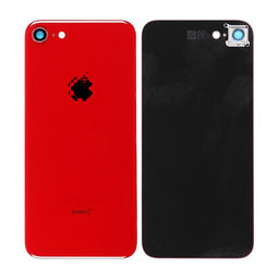 Apple iPhone 8 - Hátsó Ház Üveg + Hátlapi Kameralencse Üveg (Red)