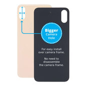 Apple iPhone XS - Hátsó Ház Üveg Nagyobb Kamera Nyílással (Gold)