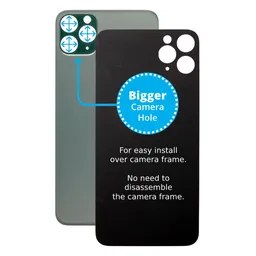 Apple iPhone 11 Pro - Hátsó Ház Üveg Nagyobb Kamera Nyílással (Green)