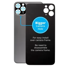 Apple iPhone 11 Pro Max - Hátsó Ház Üveg Nagyobb Kamera Nyílással (Space Gray)