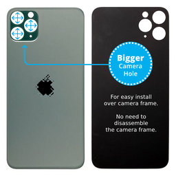 Apple iPhone 11 Pro Max - Hátsó Ház Üveg Nagyobb Kamera Nyílással (Green)