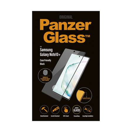 PanzerGlass - edzett üvegtok, barátságos a Samsung Galaxy Note 10+ -hoz, fekete