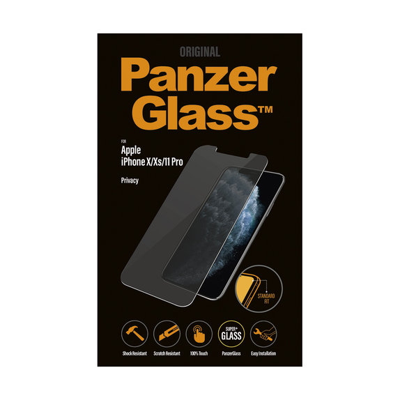 PanzerGlass - Edzett Üveg Privacy Standard Fit - iPhone X, XS és 11 Pro, átlátszó