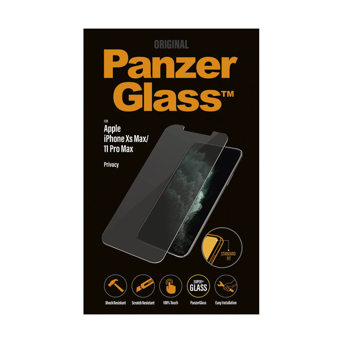 PanzerGlass - Edzett Üveg Privacy Standard Fit - iPhone XS Max és 11 Pro Max, transparent