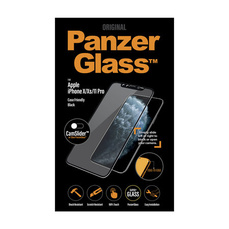 PanzerGlass - Edzett Üveg Case Friendly CamSlider - iPhone X, XS és 11 Pro, black