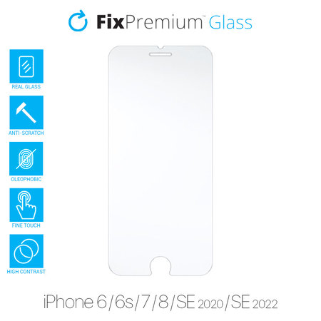 FixPremium Glass - Edzett üveg - iPhone 6, 6s, 7, 8, SE 2020 és SE 2022