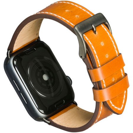 MODE - koppenhágai bőr karkötő az Apple Watch számára 44 mm, barnás / űrszürke