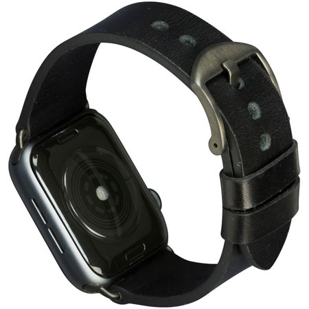 MODE - Bornholm bőr karkötő 44 mm-es Apple Watch-hoz, fekete / űrszürke