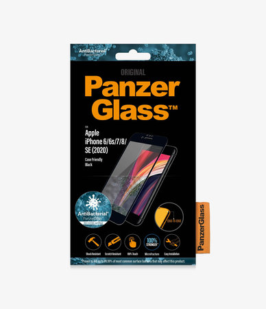 PanzerGlass - Edzett Üveg Case Friendly AB - iPhone 6, 6s, 7, 8, SE 2020 és SE 2022, fekete