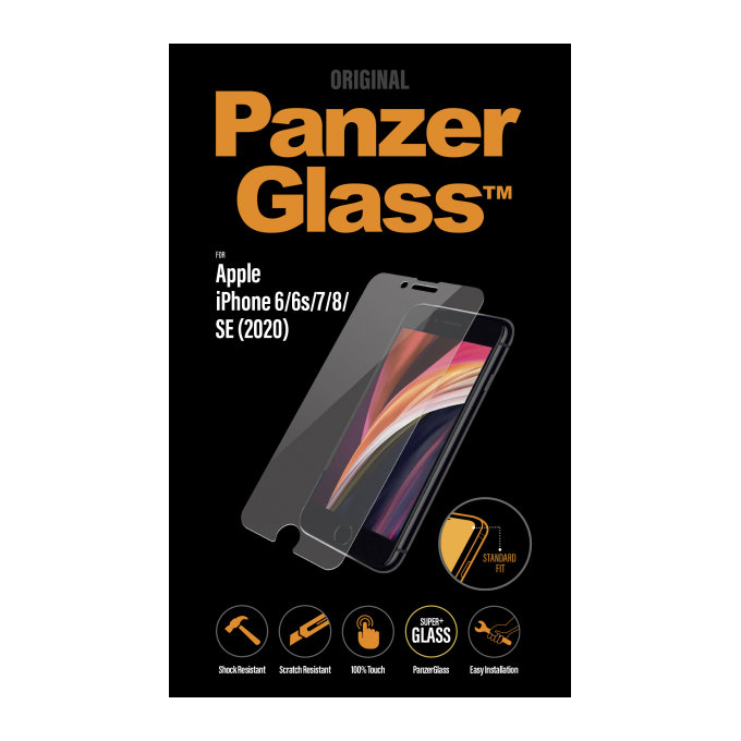 PanzerGlass - Edzett Üveg Standard Fit - iPhone SE 2020, 8, 7, 6s, 6, átlátszó