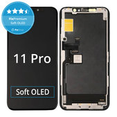 Kijelző Soft OLED iPhone 11 Pro, Érintőüveg kerettel, FixPremium