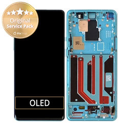 OnePlus 8 Pro - LCD Kijelző + Érintőüveg + Keret (Glacial Green) - 1091100168 Genuine Service Pack