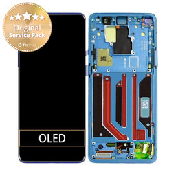 OnePlus 8 Pro - LCD Kijelző + Érintőüveg + Keret (Ultramarine Blue) - 1091100169 Genuine Service Pack