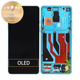 OnePlus 8 - LCD Kijelző + Érintőüveg + Keret (Glacial Green) - 2011100173 Genuine Service Pack