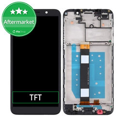Motorola Moto E6 Play - LCD Kijelző + Érintőüveg + Keret (Black) TFT