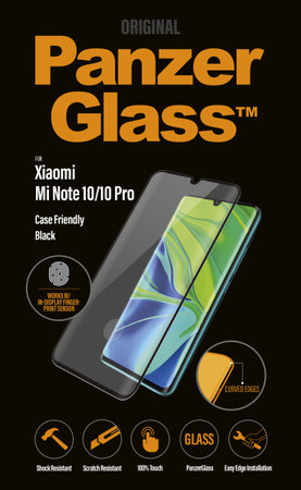 PanzerGlass - Edzett Üveg Case Friendly - Xiaomi Mi Note 10 Pro, Mi Note 10 Lite, Mi Note 10, black