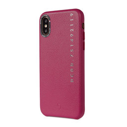 Decoded Leather Back Cover bőr tok iPhone X / X-hez, rózsaszín