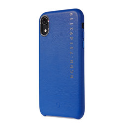 Decoded Leather Back Cover bőr tok iPhone XR-hez, kék