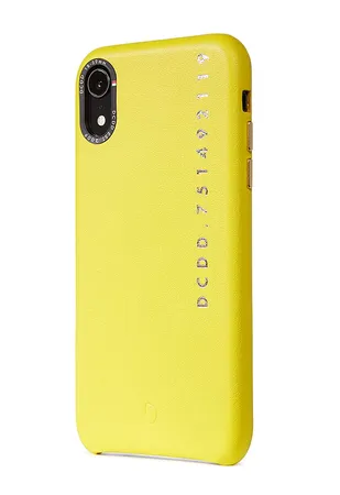 Decoded Leather Back Cover bőr tok iPhone XR-hez, sárga