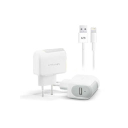 Fonex - Töltőadapter USB + Kábel USB / Lightning, 10W, fehér