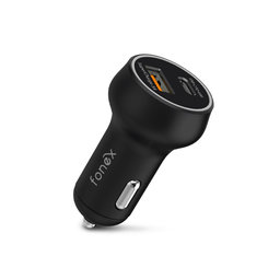 Fonex - Autó töltő USB, USB-C, 45W, fekete