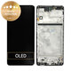 Samsung Galaxy M51 M515F - LCD Kijelző + Érintőüveg + Keret (Celestial Black) - GH82-23568A, GH82-24168A, GH82-24166A Genuine Service Pack