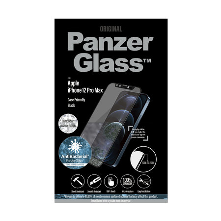 PanzerGlass - edzett üveg tokbarát CamSlider Swarovski AB iPhone 12 Pro Max készülékhez, fekete